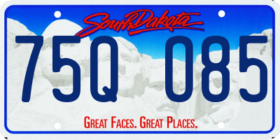 SD license plate 75QO85