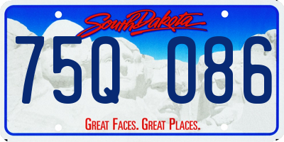 SD license plate 75QO86