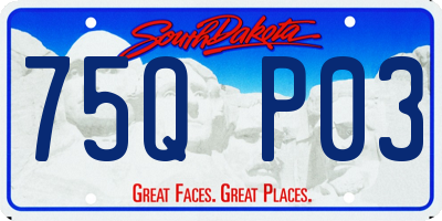 SD license plate 75QP03