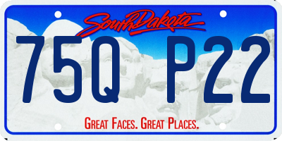 SD license plate 75QP22