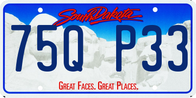 SD license plate 75QP33