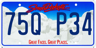 SD license plate 75QP34