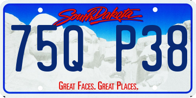 SD license plate 75QP38