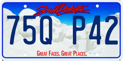 SD license plate 75QP42
