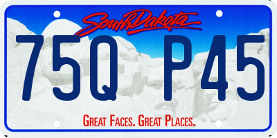 SD license plate 75QP45
