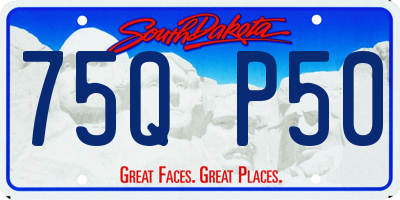 SD license plate 75QP50