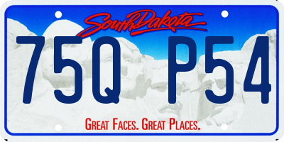 SD license plate 75QP54