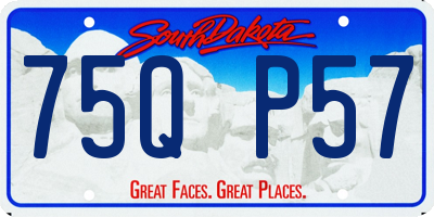 SD license plate 75QP57