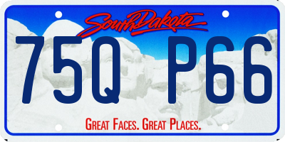 SD license plate 75QP66