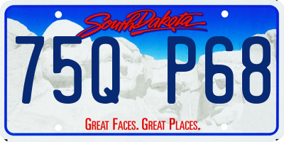 SD license plate 75QP68