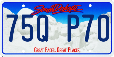 SD license plate 75QP70