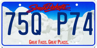 SD license plate 75QP74
