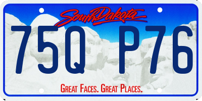 SD license plate 75QP76