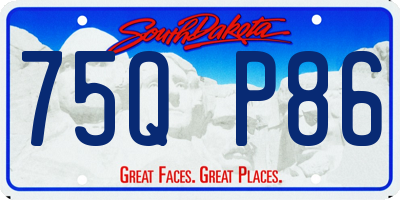 SD license plate 75QP86