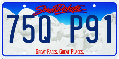 SD license plate 75QP91