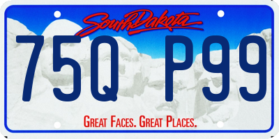 SD license plate 75QP99