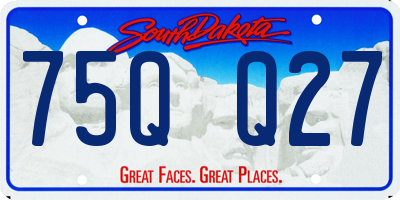 SD license plate 75QQ27