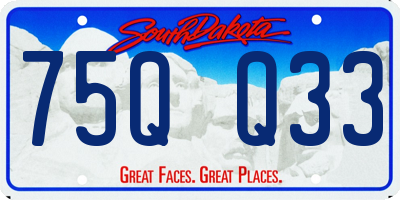 SD license plate 75QQ33