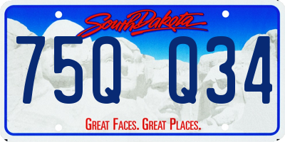 SD license plate 75QQ34