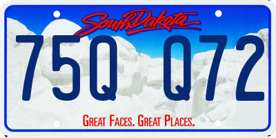 SD license plate 75QQ72