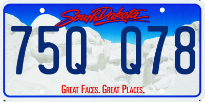 SD license plate 75QQ78