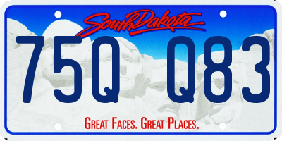 SD license plate 75QQ83