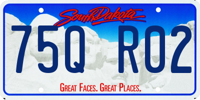 SD license plate 75QR02