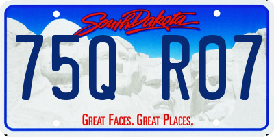 SD license plate 75QR07