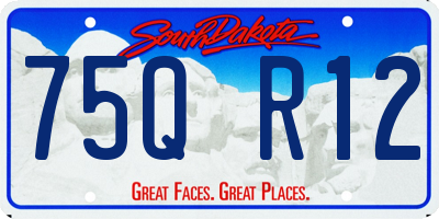 SD license plate 75QR12