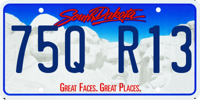 SD license plate 75QR13