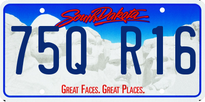 SD license plate 75QR16