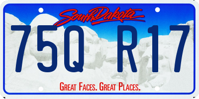SD license plate 75QR17