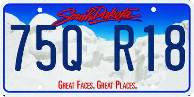 SD license plate 75QR18