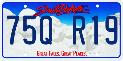SD license plate 75QR19
