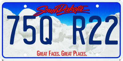 SD license plate 75QR22