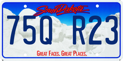 SD license plate 75QR23