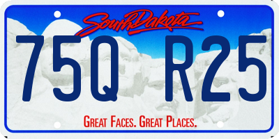 SD license plate 75QR25