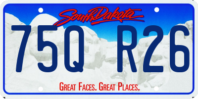 SD license plate 75QR26