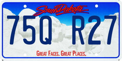 SD license plate 75QR27