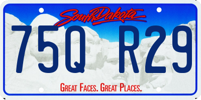 SD license plate 75QR29