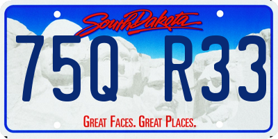 SD license plate 75QR33