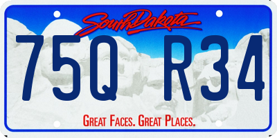 SD license plate 75QR34