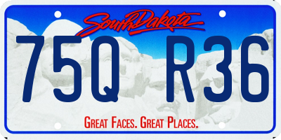 SD license plate 75QR36