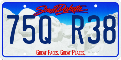 SD license plate 75QR38