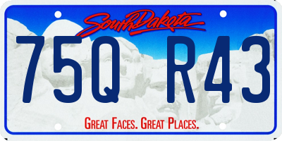 SD license plate 75QR43