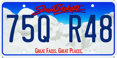 SD license plate 75QR48