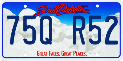 SD license plate 75QR52