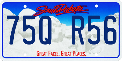 SD license plate 75QR56