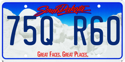 SD license plate 75QR60