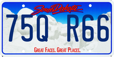 SD license plate 75QR66